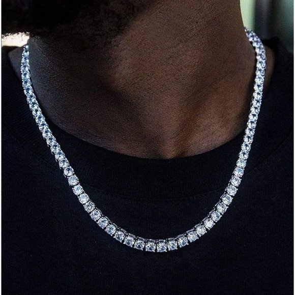 Accessories 24 Mens 18k White Gold Diamond Necklace 4ct 18 Karat accessories-24-mens-18k-white-gold-diamond-necklace-4ct-18-karat